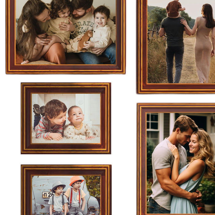 Art Street Set of 7 Enchantment Premium 3D Photo Frame for Home Decor (Brown, 5x7, 8x10 Inches)