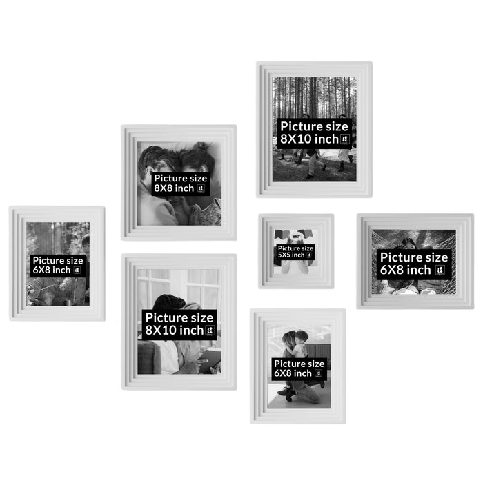 Set of 7 Adore Premium 3D Photo Frame for Living Room, Home Decoration & Office Décor, ( 8x10, 8x6, 8x8, 5x5 Inches)