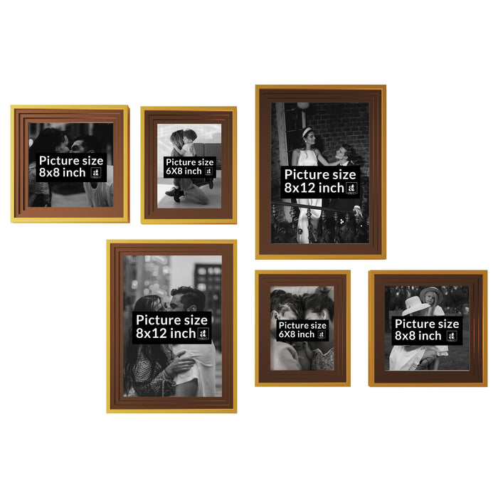 Gusto Wall Photo frame Home & office Room Décor - Set of 6( Size 8x12,6x10,8x8 Inch )