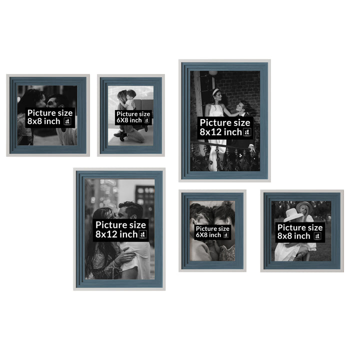 Gusto Wall Photo frame Home & office Room Décor - Set of 6( Size 8x12,6x10,8x8 Inch )