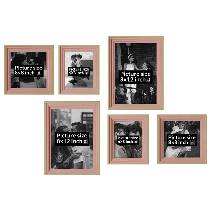 Gusto Wall Photo frame Home & office Room Décor - Set of 6( Size 8x12,6x10,8x8 Inch )