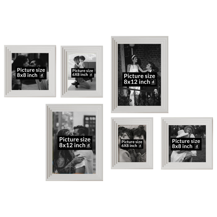 Gusto Wall Photo frame Home & office Room Décor - Set of 6( Size 8x12,6x10,8x8 Inch )