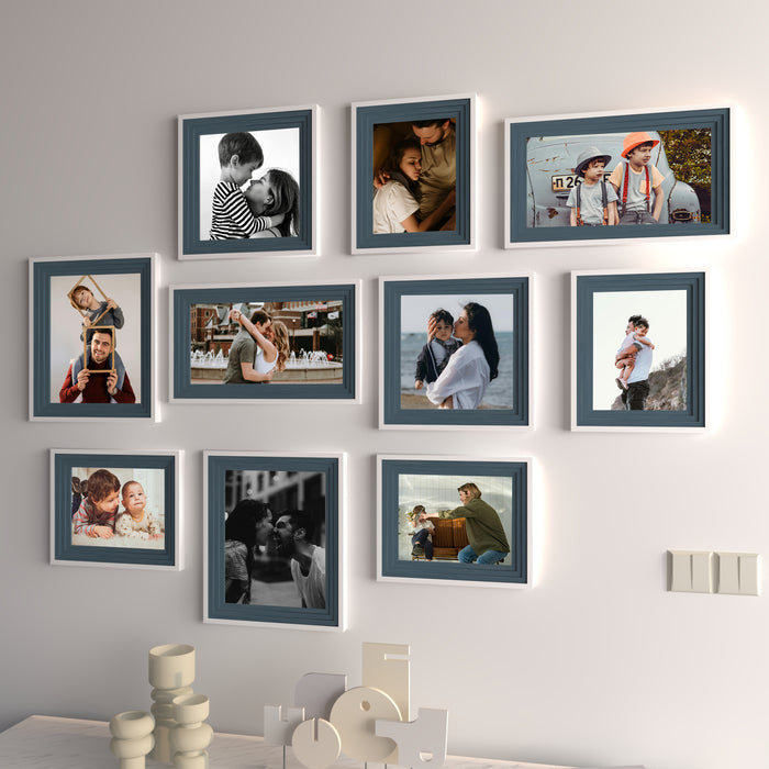 Set of 10 Allure Premium 3D Photo Frame for Living Room, Home & Office Décor, (Size 6x8, 6x10, 8x8, 8x10 Inches)