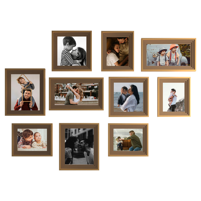 Set of 10 Allure Premium 3D Photo Frame for Living Room, Home & Office Décor, (Size 6x8, 6x10, 8x8, 8x10 Inches)