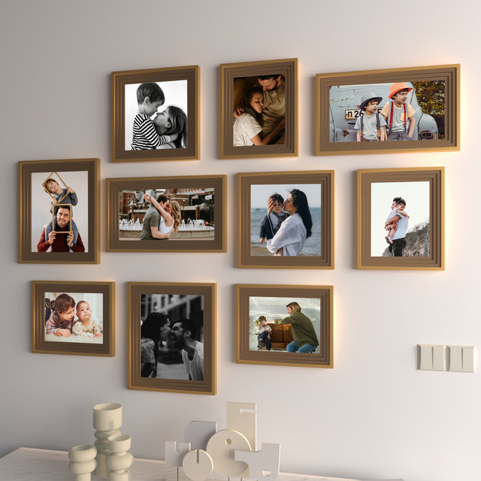 Set of 10 Allure Premium 3D Photo Frame for Living Room, Home & Office Décor, (Size 6x8, 6x10, 8x8, 8x10 Inches)