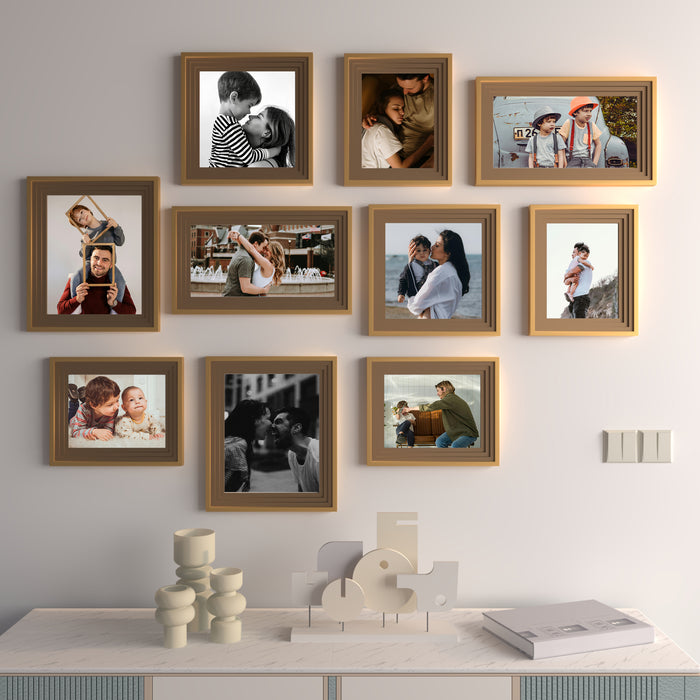 Set of 10 Allure Premium 3D Photo Frame for Living Room, Home & Office Décor, (Size 6x8, 6x10, 8x8, 8x10 Inches)