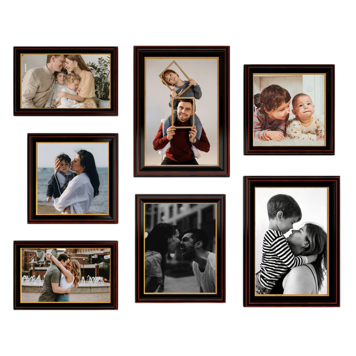 Art Street Set of 7 Progeny Premium 3D Photo Frame For Home Decor  (Black, 6x10, 8x12, 8x8, 8x10 Inches)