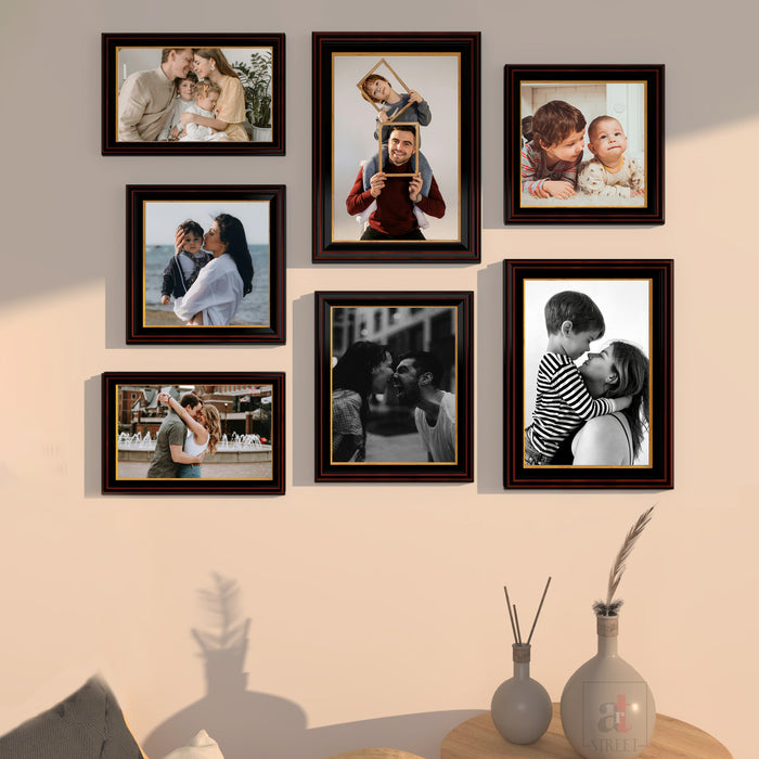 Art Street Set of 7 Progeny Premium 3D Photo Frame For Home Decor  (Black, 6x10, 8x12, 8x8, 8x10 Inches)