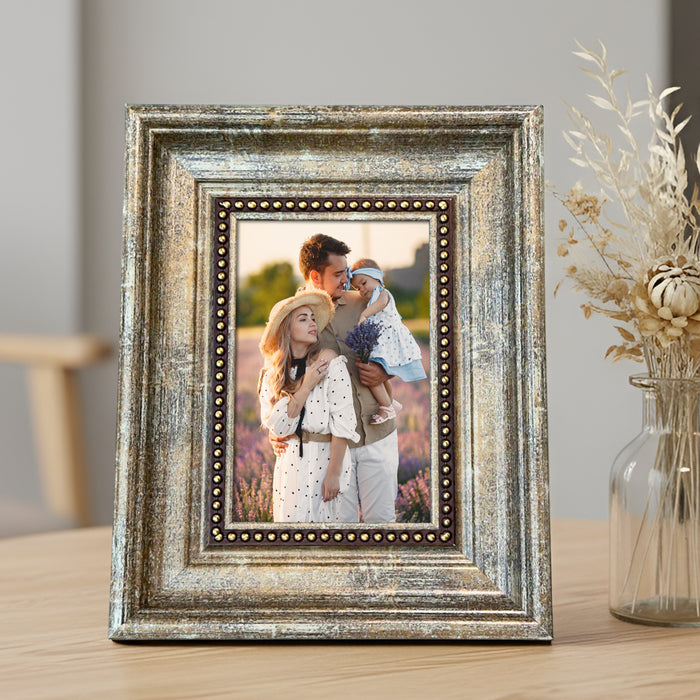 Photo Frame for Tabletop | Plexiglass, With Back Stand Frame for Home and Office Decoration (Beige, 4x6 Inch)