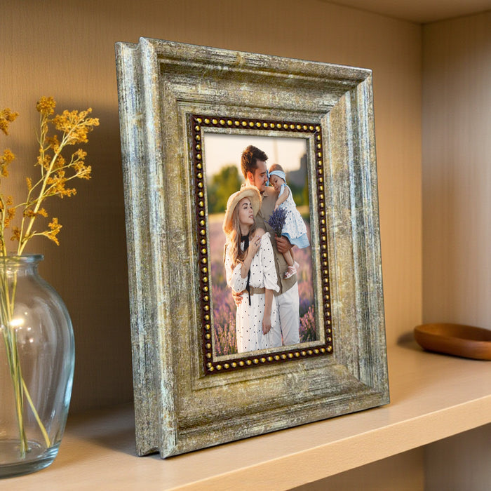 Photo Frame for Tabletop | Plexiglass, With Back Stand Frame for Home and Office Decoration (Beige, 4x6 Inch)