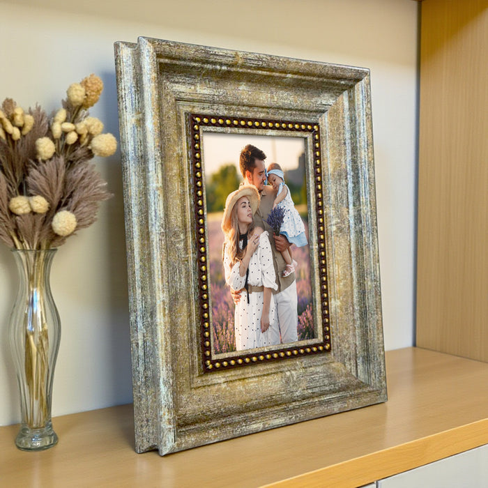 Photo Frame for Tabletop | Plexiglass, With Back Stand Frame for Home and Office Decoration (Beige, 4x6 Inch)