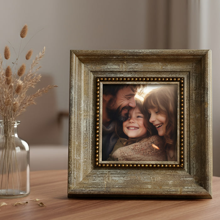 Photo Frame for Tabletop | Plexiglass, Frame for Home and Office Decoration  (Beige, 5x5 Inch)