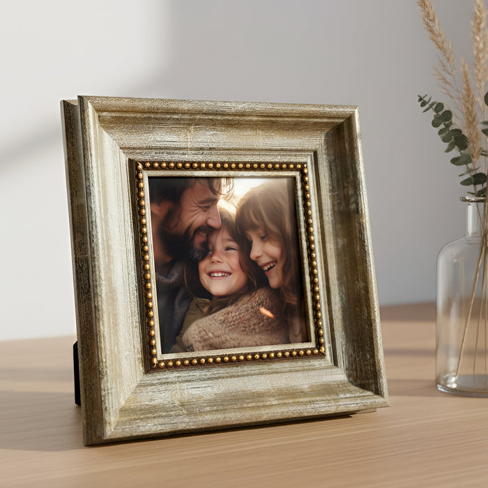 Photo Frame for Tabletop | Plexiglass, Frame for Home and Office Decoration  (Beige, 5x5 Inch)