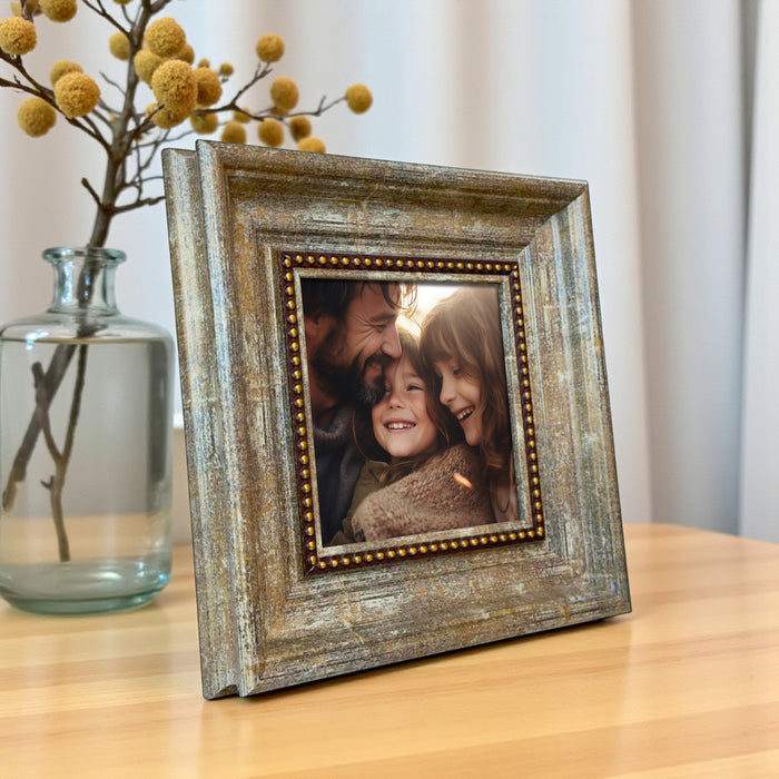 Photo Frame for Tabletop | Plexiglass, Frame for Home and Office Decoration  (Beige, 5x5 Inch)