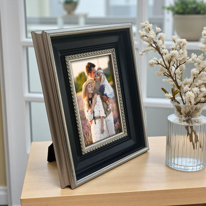 Photo Frame for Tabletop | Plexiglass, Frame for Home and Office Decoration (Black, 4x6 Inch)