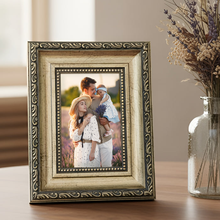 Photo Frame for Tabletop | Plexiglass, Frame for Home and Office Decoration (Beige, 4x6 Inch)