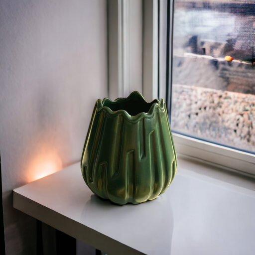 Decorative Ceramic Flower Vase, Grid Design Modern Flower Pot for Home,  Office, Living Room, Bedroom (Blue, Size: 7.5x18 Cm), Flower Base