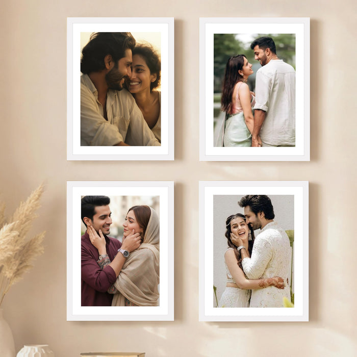 Wooden Photo Frame for living room, Aesthetic Cave Design Photo Frames for Photograph, Art Work, Certificates Set of 4