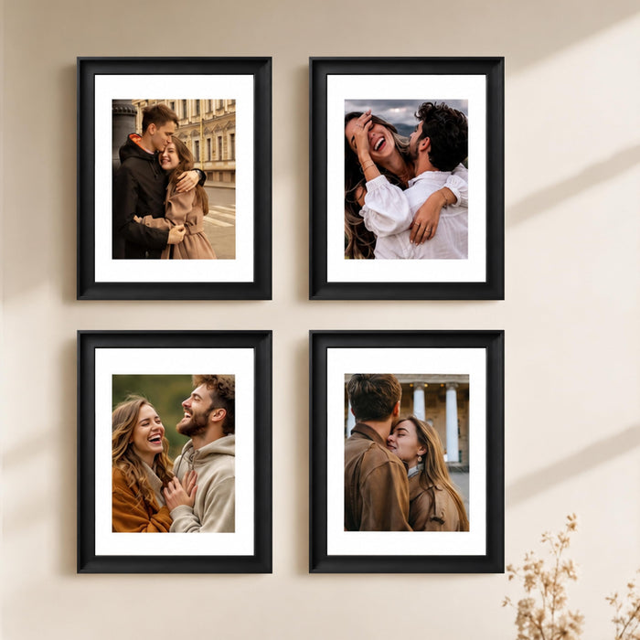 Wooden Photo Frame for living room, Aesthetic Cave Design Photo Frames for Photograph, Art Work, Certificates Set of 4