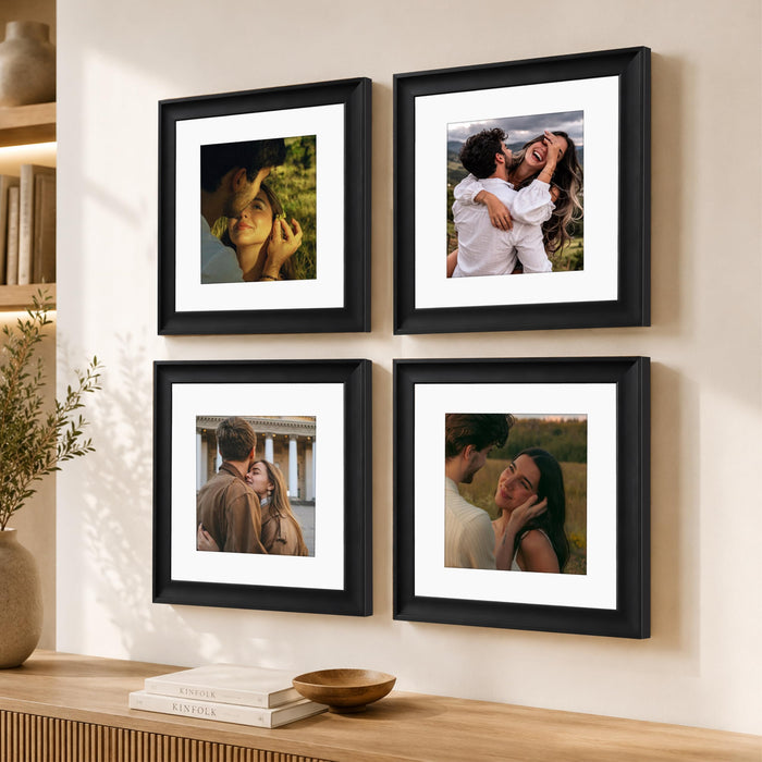 Wooden Photo Frame for living room, Aesthetic Cave Design Photo Frames for Photograph, Art Work, Certificates Set of 4