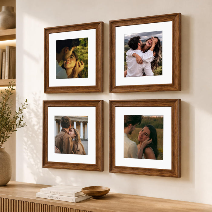 Wooden Photo Frame for living room, Aesthetic Cave Design Photo Frames for Photograph, Art Work, Certificates Set of 4