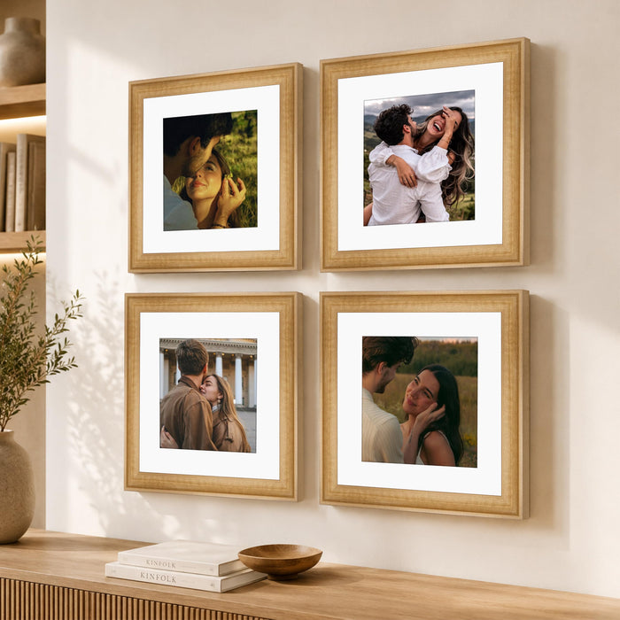 Wooden Photo Frame for living room, Aesthetic Cave Design Photo Frames for Photograph, Art Work, Certificates Set of 4