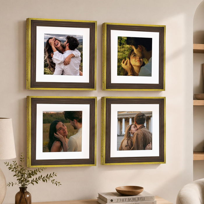 Wooden Photo Frame for living room, Aesthetic Cave Design Photo Frames for Photograph, Art Work, Certificates Set of 4