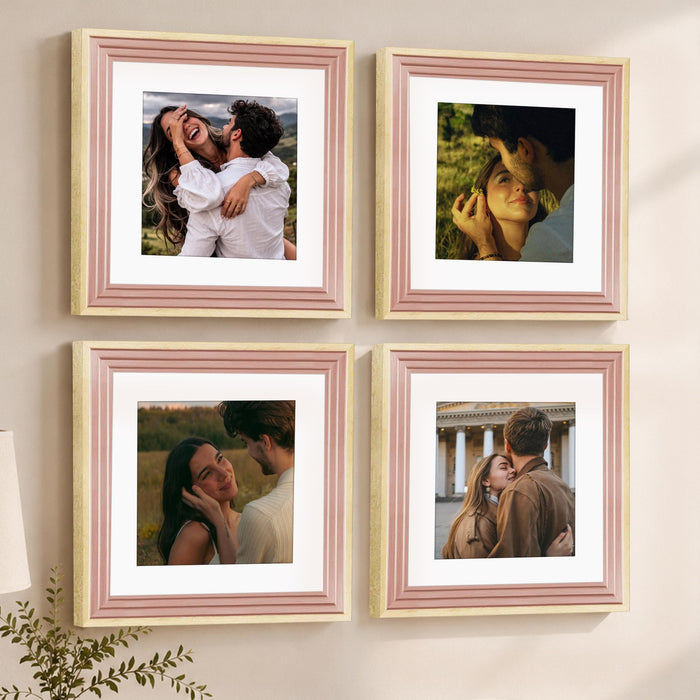Wooden Photo Frame for living room, Aesthetic Cave Design Photo Frames for Photograph, Art Work, Certificates Set of 4
