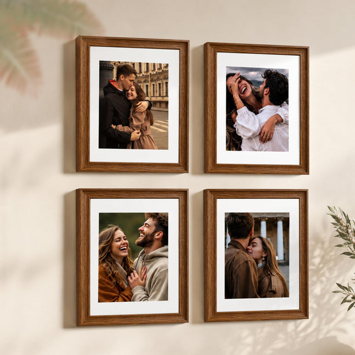 Wooden Photo Frame for living room, Aesthetic Cave Design Photo Frames for Photograph, Art Work, Certificates Set of 4