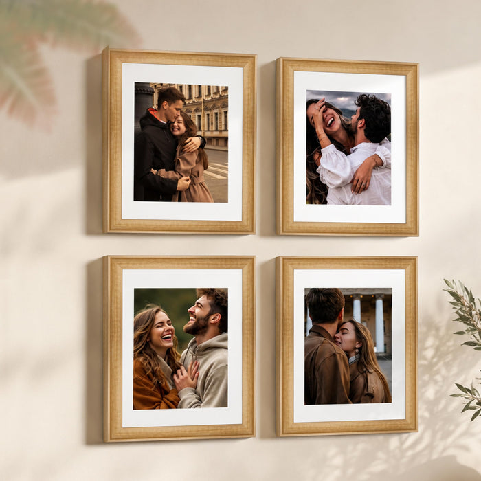 Wooden Photo Frame for living room, Aesthetic Cave Design Photo Frames for Photograph, Art Work, Certificates Set of 4
