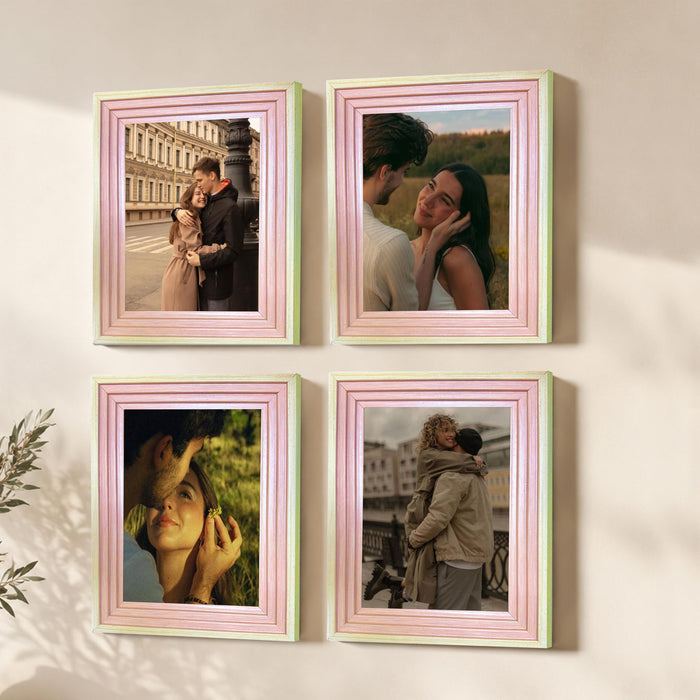 Wooden Photo Frame for living room, Aesthetic Cave Design Photo Frames for Photograph, Art Work, Certificates Set of 4