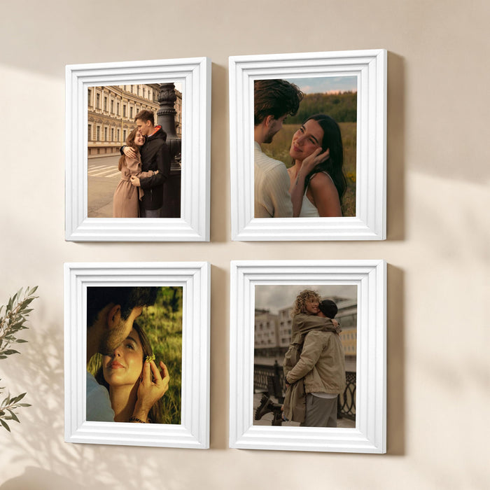 Wooden Photo Frame for living room, Aesthetic Cave Design Photo Frames for Photograph, Art Work, Certificates Set of 4