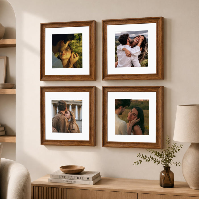 Wooden Photo Frame for living room, Aesthetic Cave Design Photo Frames for Photograph, Art Work, Certificates Set of 4