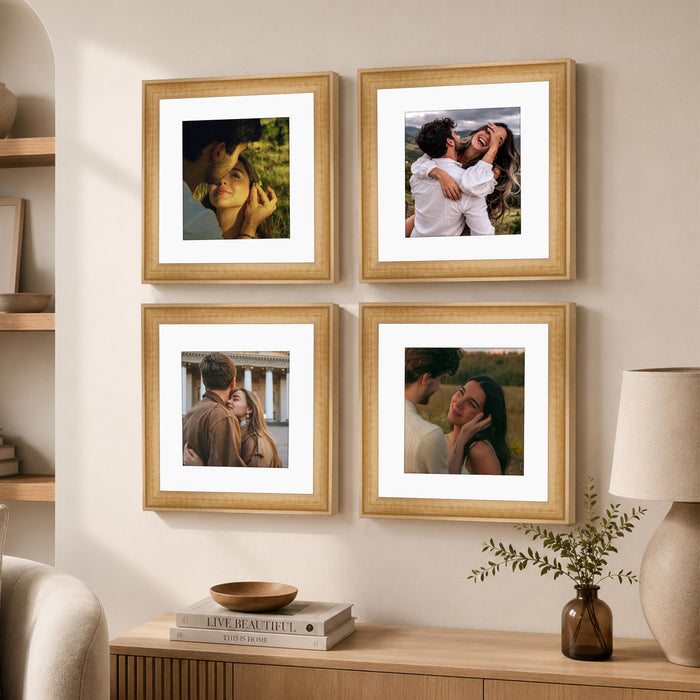 Wooden Photo Frame for living room, Aesthetic Cave Design Photo Frames for Photograph, Art Work, Certificates Set of 4