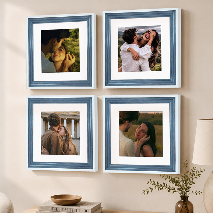Wooden Photo Frame for living room, Aesthetic Cave Design Photo Frames for Photograph, Art Work, Certificates Set of 4
