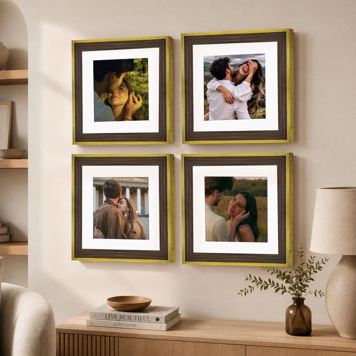 Wooden Photo Frame for living room, Aesthetic Cave Design Photo Frames for Photograph, Art Work, Certificates Set of 4