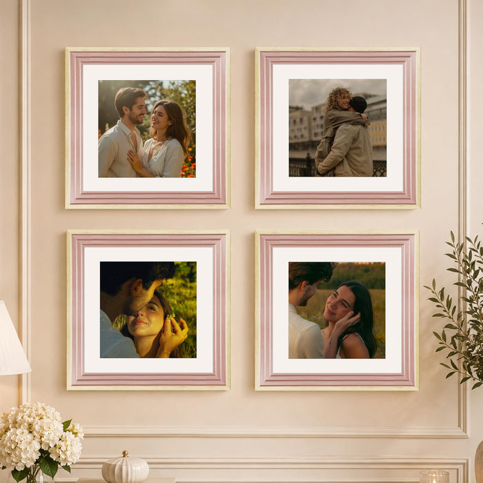 Wooden Photo Frame for living room, Aesthetic Cave Design Photo Frames for Photograph, Art Work, Certificates Set of 4