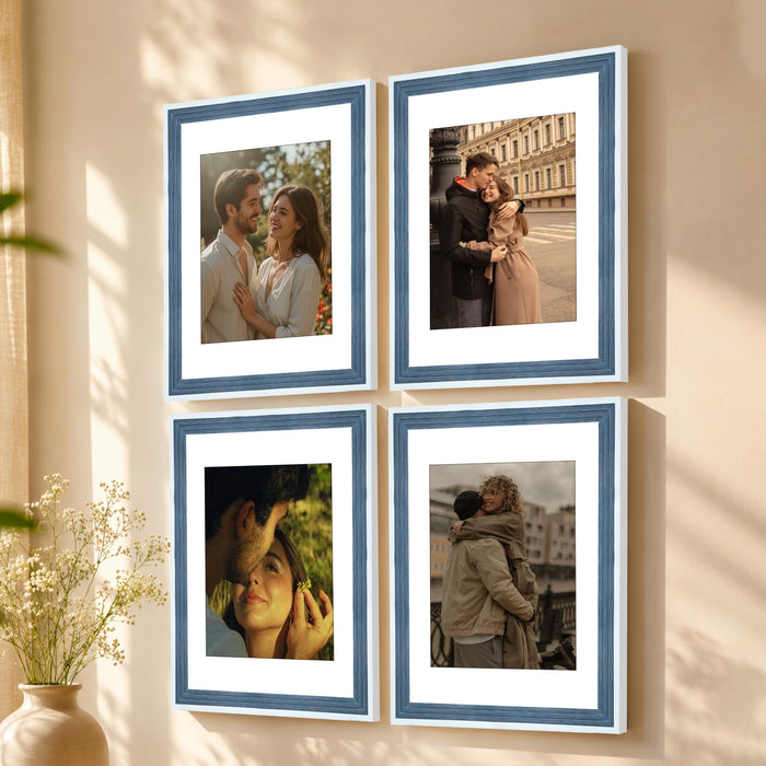 Wooden Photo Frame for living room, Aesthetic Cave Design Photo Frames for Photograph, Art Work, Certificates Set of 4