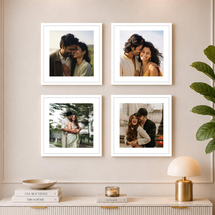 Wooden Photo Frame for living room, Aesthetic Cave Design Photo Frames for Photograph, Art Work, Certificates Set of 4