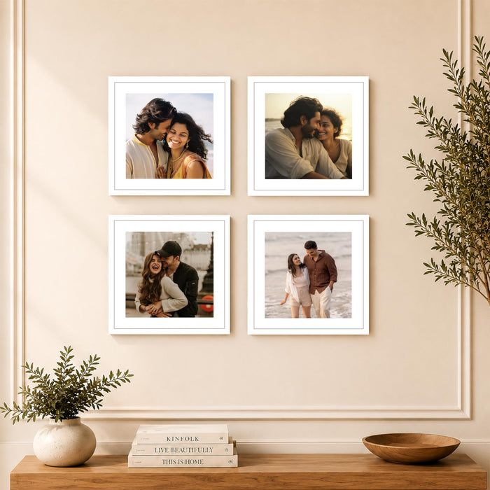 Wooden Photo Frame for living room, Aesthetic Cave Design Photo Frames for Photograph, Art Work, Certificates Set of 4