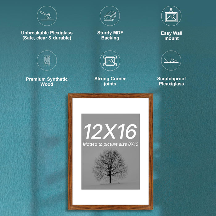 Wooden Photo Frame for living room, Aesthetic Cave Design Photo Frames for Photograph, Art Work, Certificates Set of 4