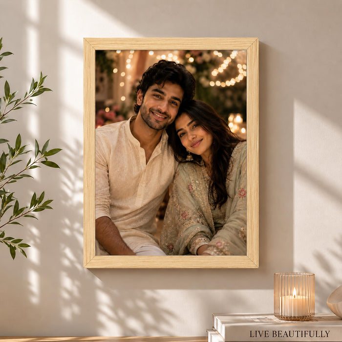 Synthetic Wood Wall Photo Frame for Home and Office Wall Décor in Multicolor and Sizes