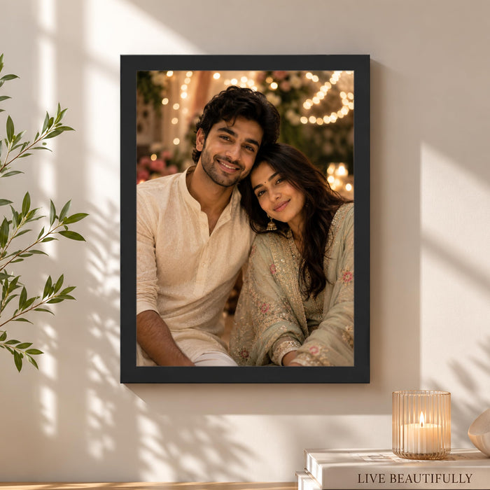 Synthetic Wood Wall Photo Frame for Home and Office Wall Décor in Multicolor and Sizes