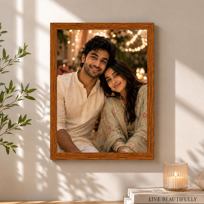Synthetic Wood Wall Photo Frame for Home and Office Wall Décor in Multicolor and Sizes