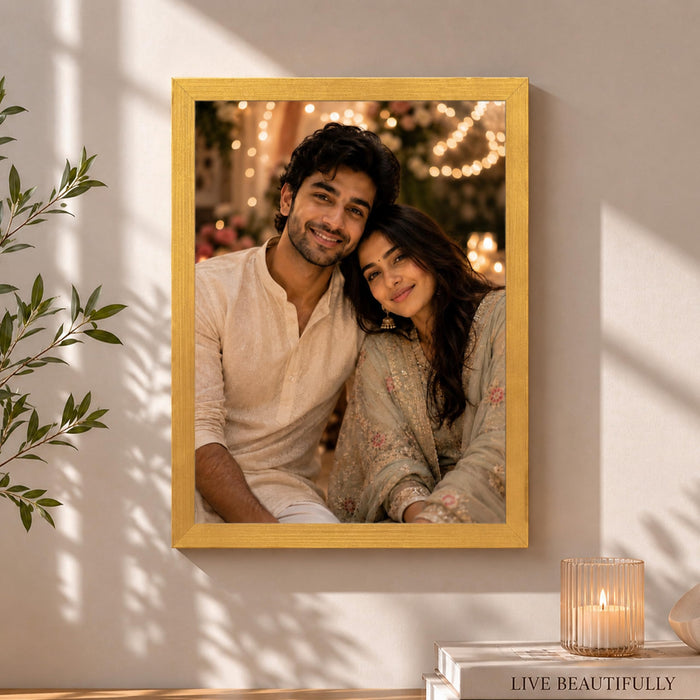 Synthetic Wood Wall Photo Frame for Home and Office Wall Décor in Multicolor and Sizes