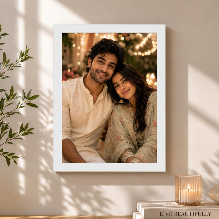 Synthetic Wood Wall Photo Frame for Home and Office Wall Décor in Multicolor and Sizes