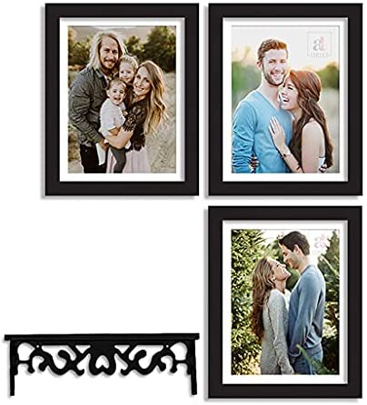Photo Frame Set of 3 Brown Picture Frame With MDF Shelf For Home Decoration, Size -8x10 Inches