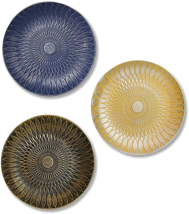 Multicolor Set of 3 MDF Decorative Wall Plates,Wall Decor Plates for Home & Office Decoration -Size-7.5x7.5 Inches