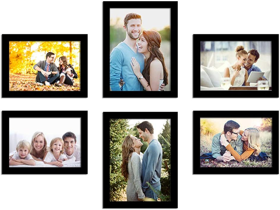 Photo Frame Set of 6 Black Picture Frame For Home Decoration Size -6x8,5x7 Inches Eco series