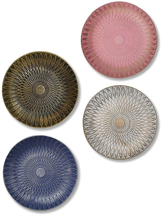 Multicolored Set of 4 MDF Decorative Wall Plates,Wall Decor Plates for Home & Office Decoration -Size-7.5x7.5 Inches
